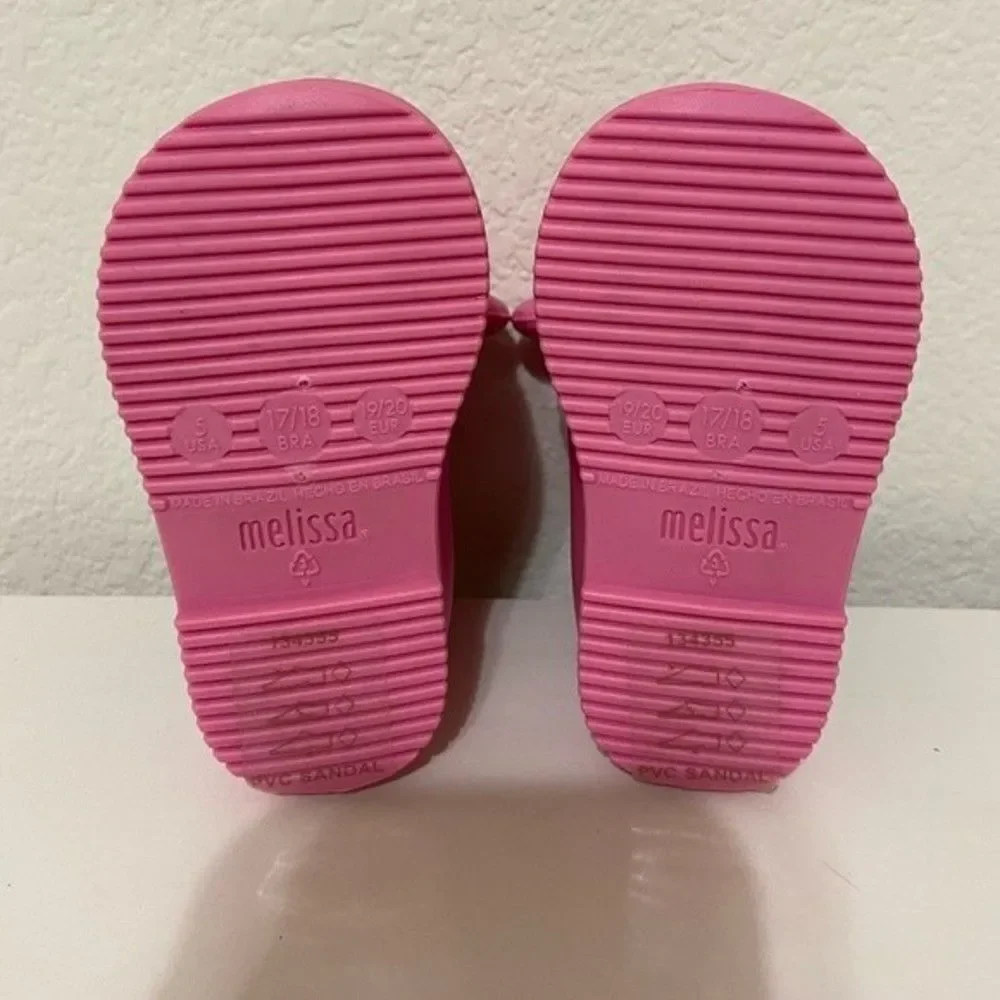 Mini Melissa + Jeremy Scott Pink Monkey Rainboots Water Resistant Boots Size 5